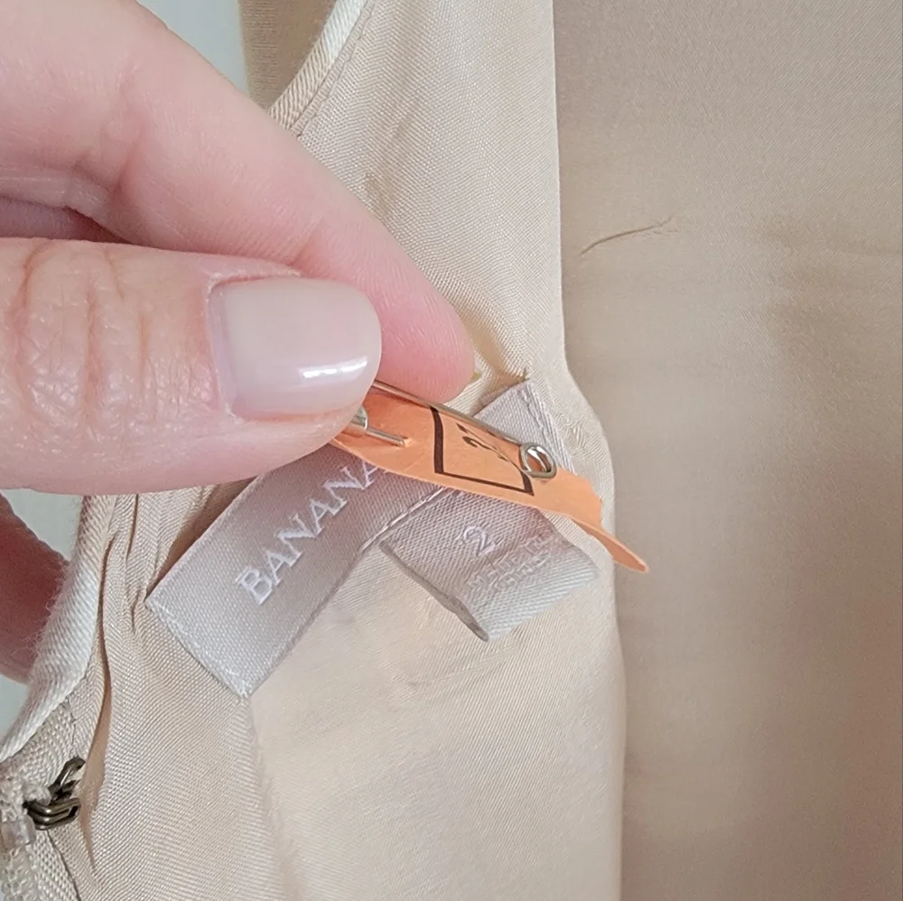Banana Republic Tan and Cream Striped Boatneck Shift Dress, Size 2 - Picture 8 of 16